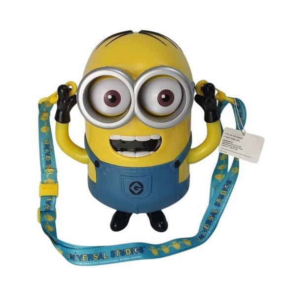 2015 Universal Studios Minion‎ Bob Popcorn Bucket & Strap Despicable Me - Picture 1 of 12